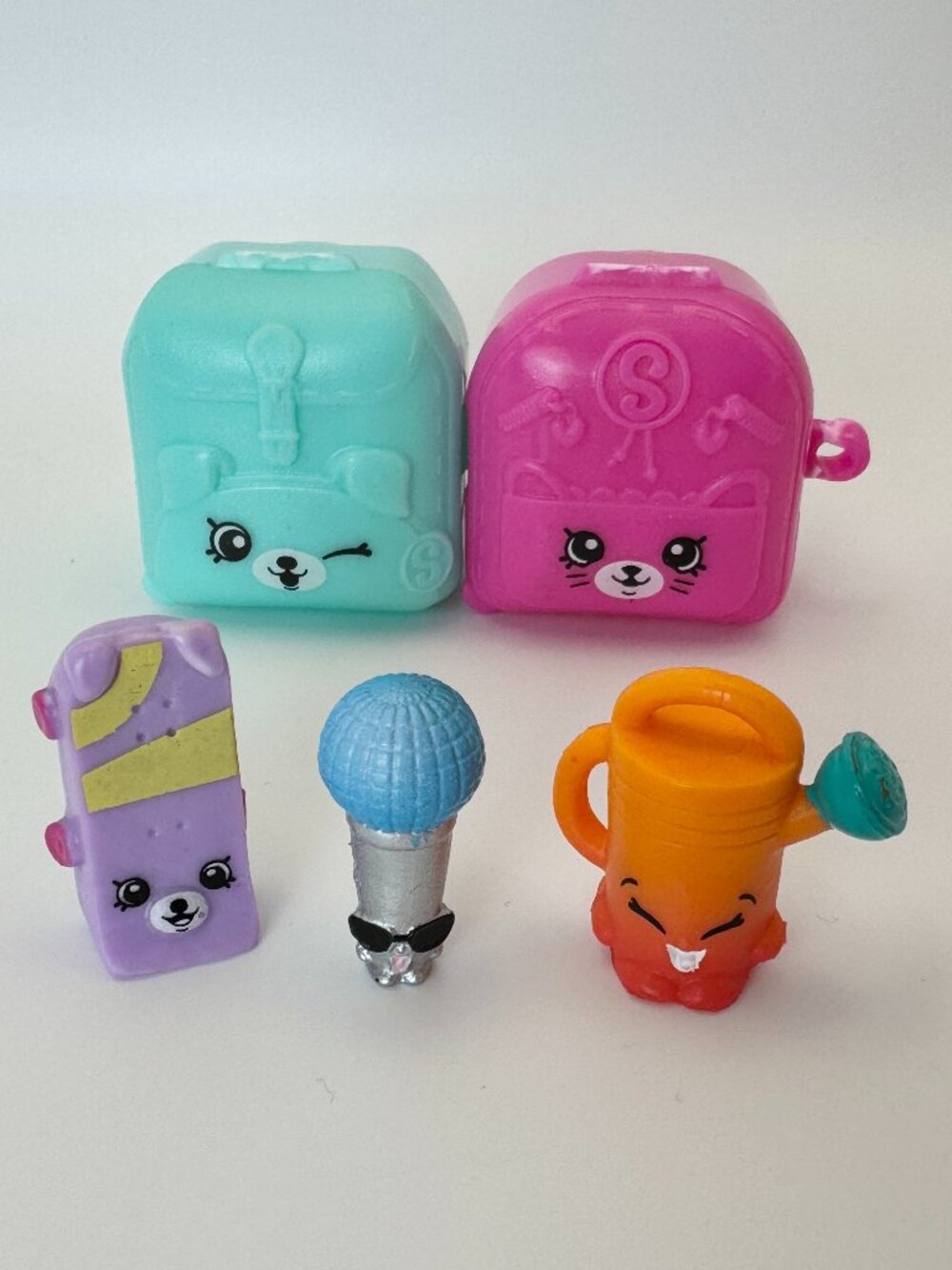 Shopkins Lot (5) Season 5 SKATEBOARD WATERING CAN MIKE ROPHONE Backpacks Loose
